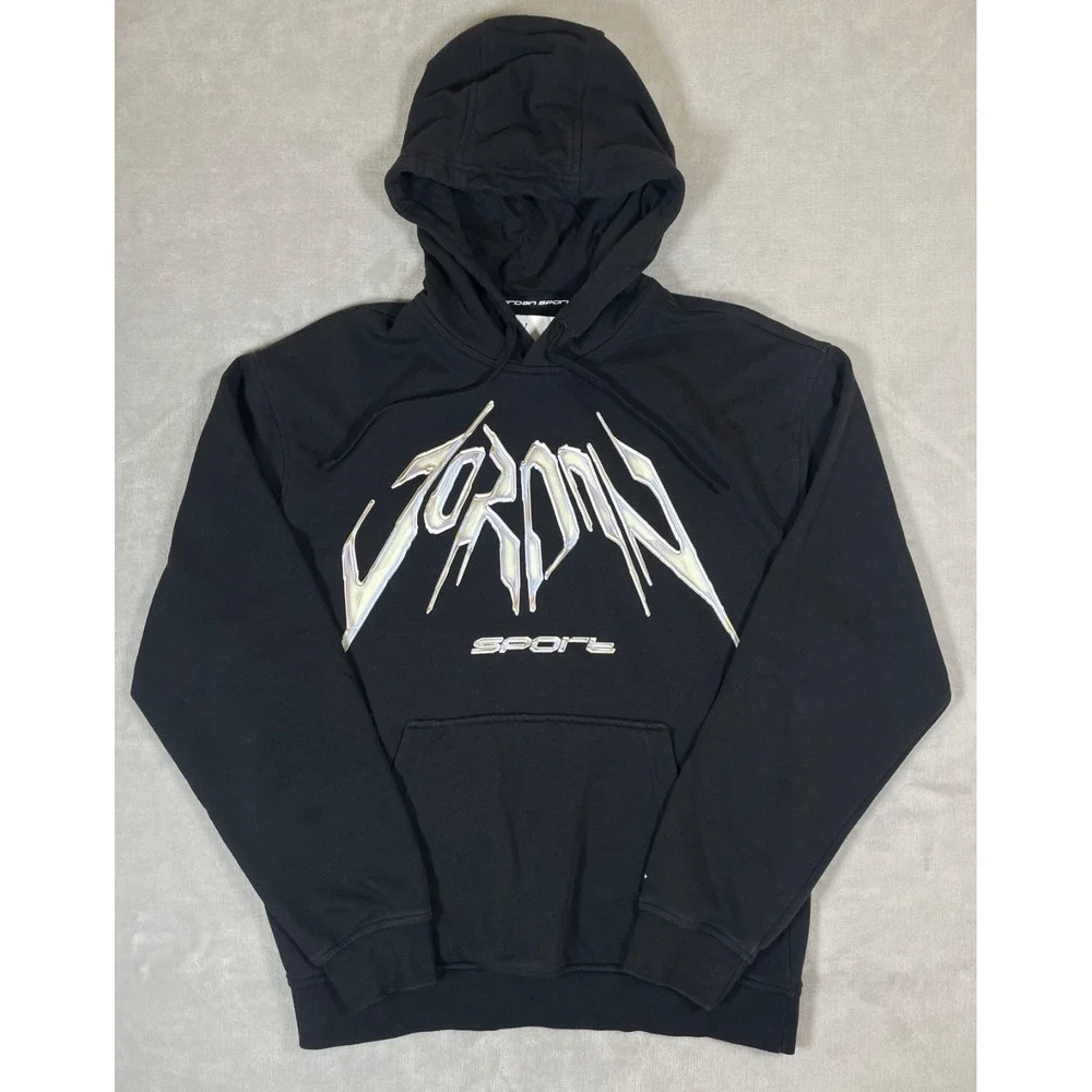 Jordan Sport Crossover Dri-FIT Hoodie Mens M Black Fleece Pullover Chrome Logo